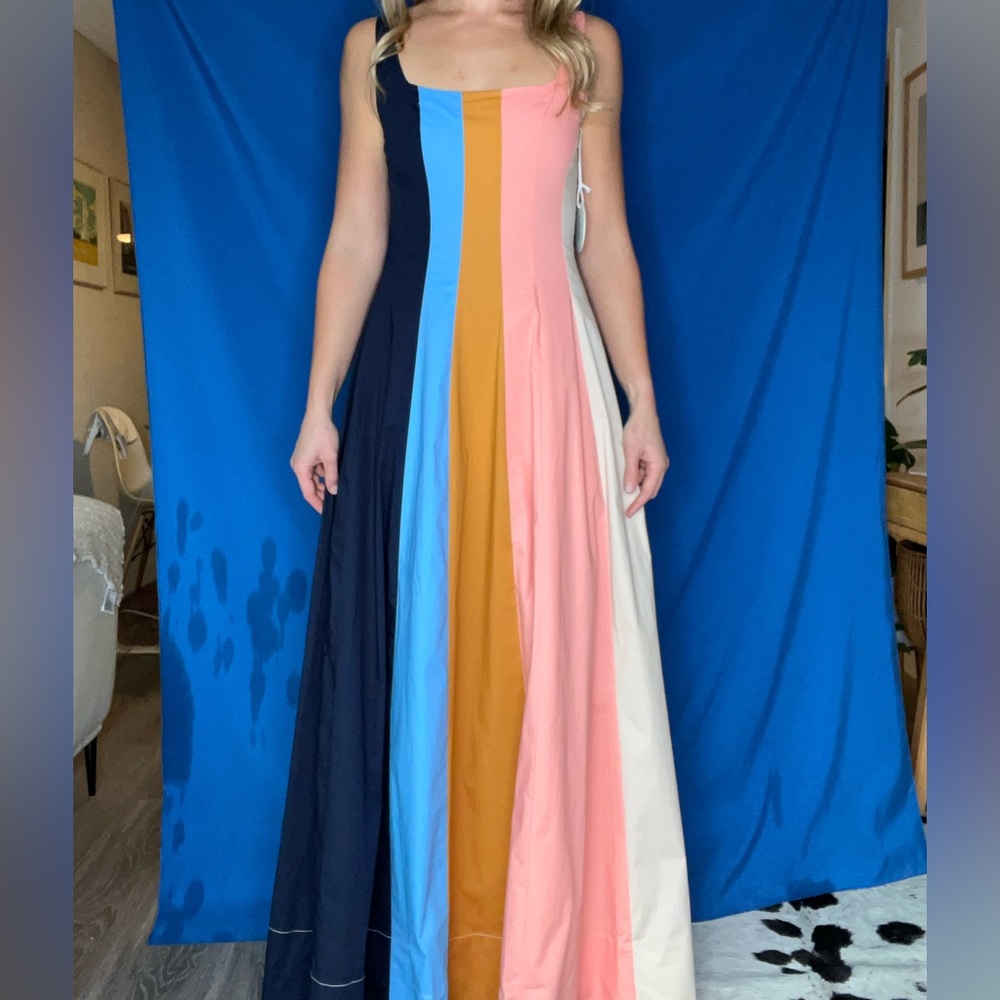 Staud Maxi Wells Dress Land and Sea color Size 4
